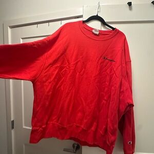 Champion Bold Red Reverse Weave Sweatshirt